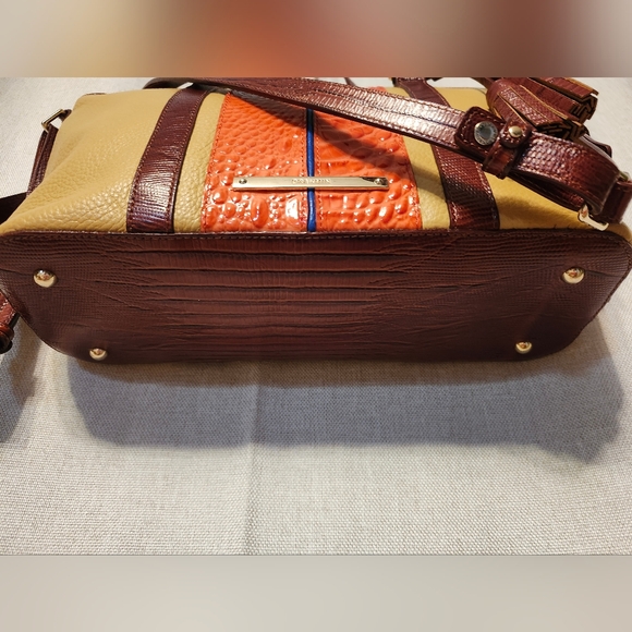 Brahmin Mini Asher Tote, LEATHER "Pimento Lady Vineyard Collection" EUC Tassels - Picture 4 of 16